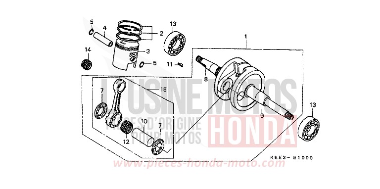 KURBELWELLE/KOLBEN von CB1300 Super Bold'or ABS PEARL SIERRA GREEN (G156) von 1996